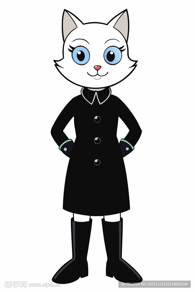 穿黑衣的可爱拟人猫咪