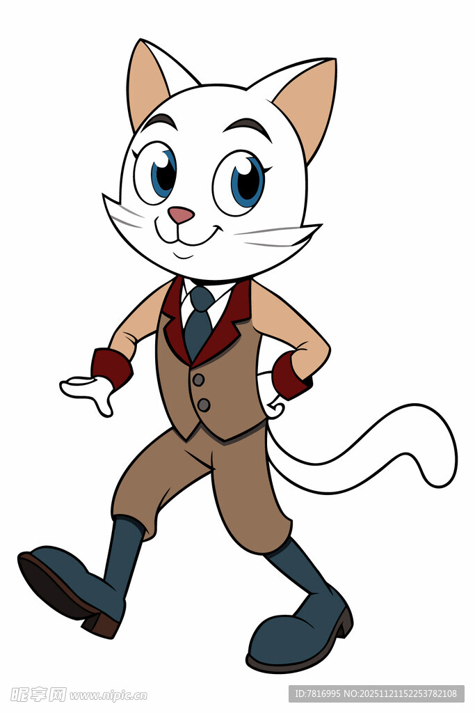 穿着西装走路的可爱猫咪