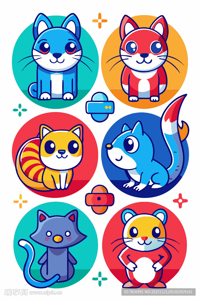 可爱卡通动物形象集合