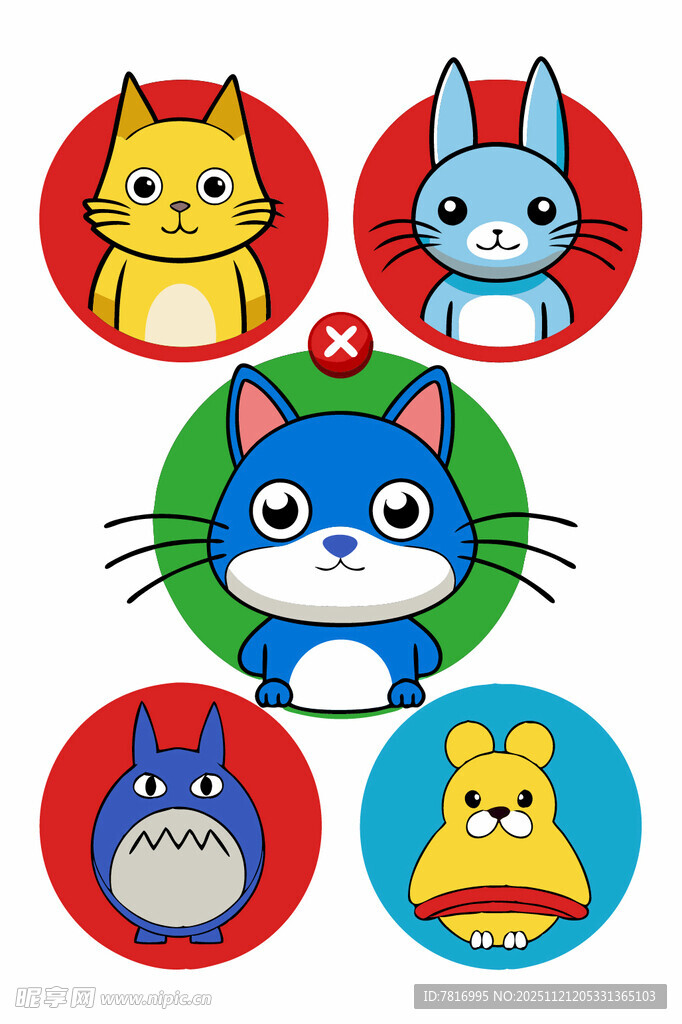 可爱卡通动物形象集合