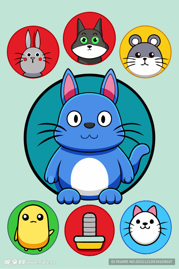 可爱卡通动物形象集合