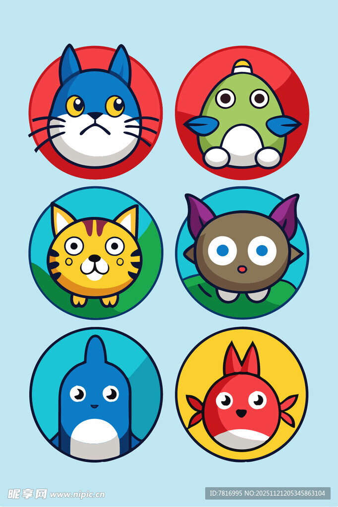 可爱卡通动物头像集合