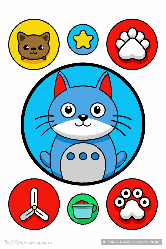 可爱猫咪主题图标集合