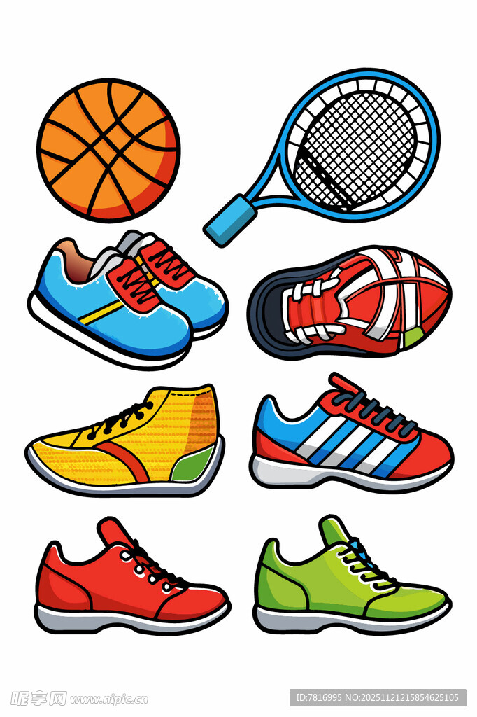 多样运动装备展示