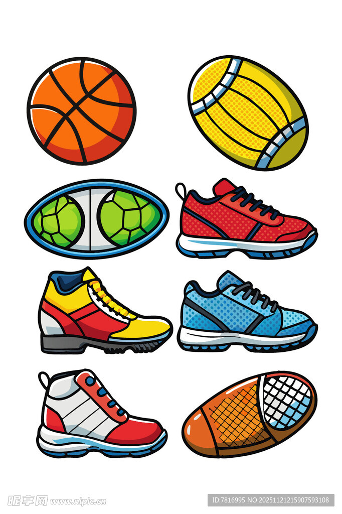 运动球类与鞋类集合
