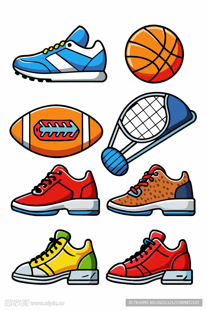 多彩运动装备与鞋类集合