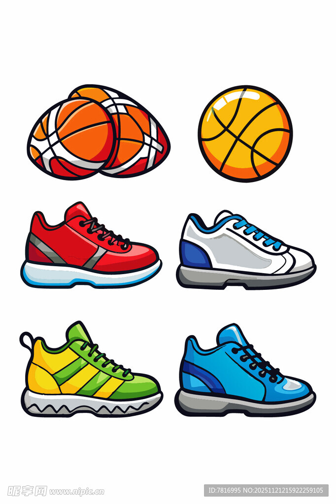 运动装备鞋与球组合