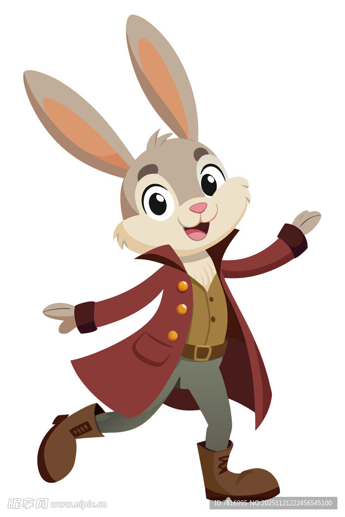 卡通兔子侦探形象