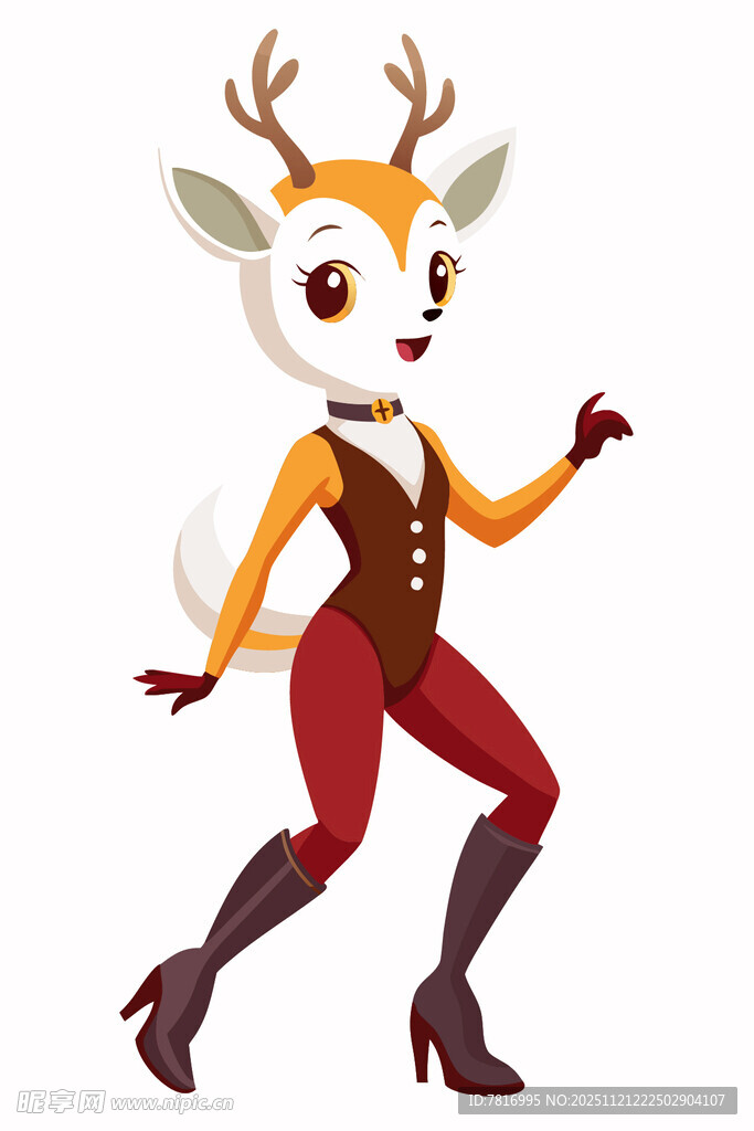 时尚小鹿精灵舞蹈姿态