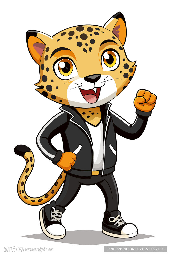 卡通猎豹形象活力满满