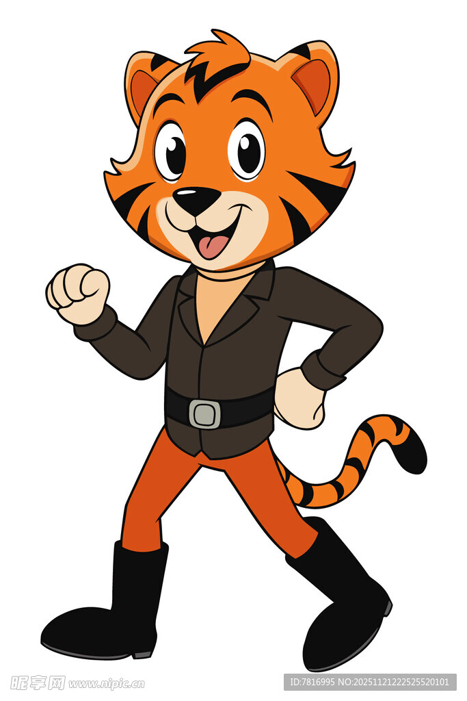 时尚老虎卡通形象
