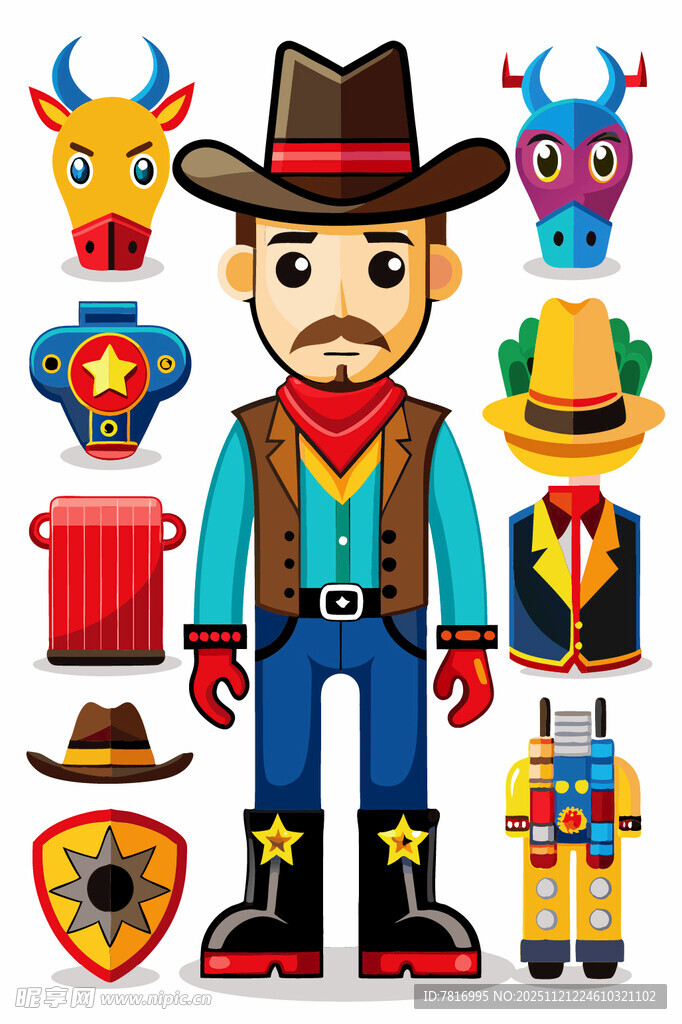 西部牛仔角色及服饰配件