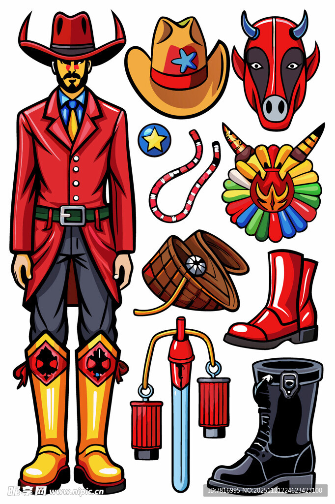 西部牛仔服饰与装备集合