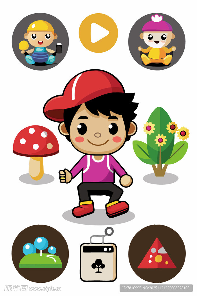 卡通游戏角色与元素集合