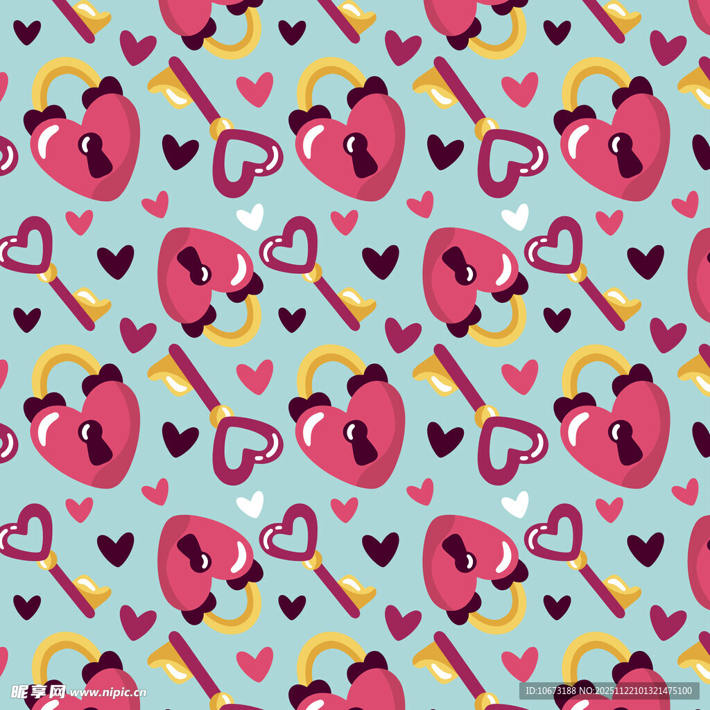 爱心图案无缝背景