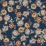 深蓝色底复古花卉图案