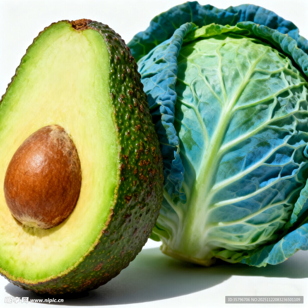牛油果与卷心菜的新鲜组合
