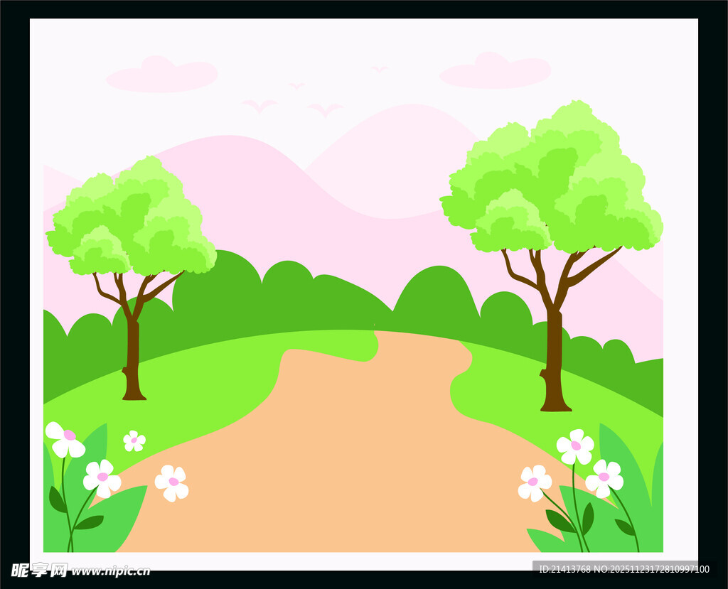 春日林间小径风景