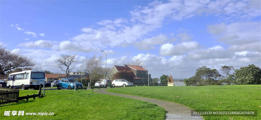 乡村绿野间的宁静小路