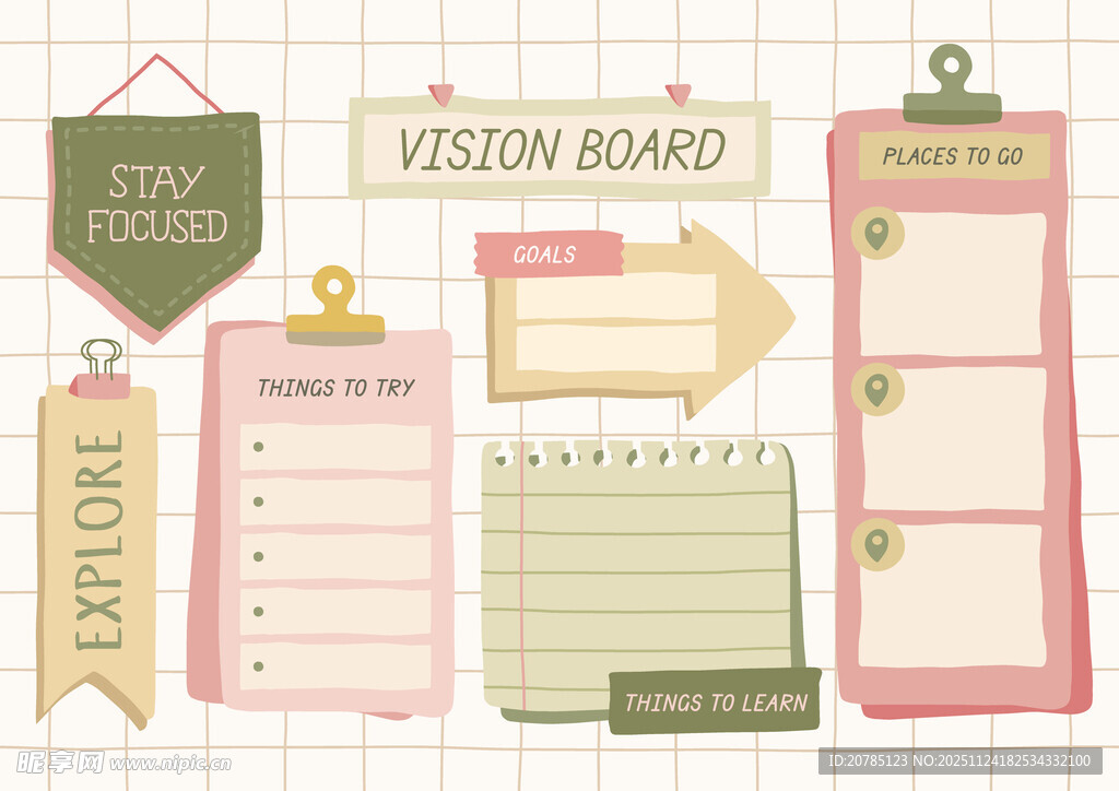 复古风视觉板设计元素