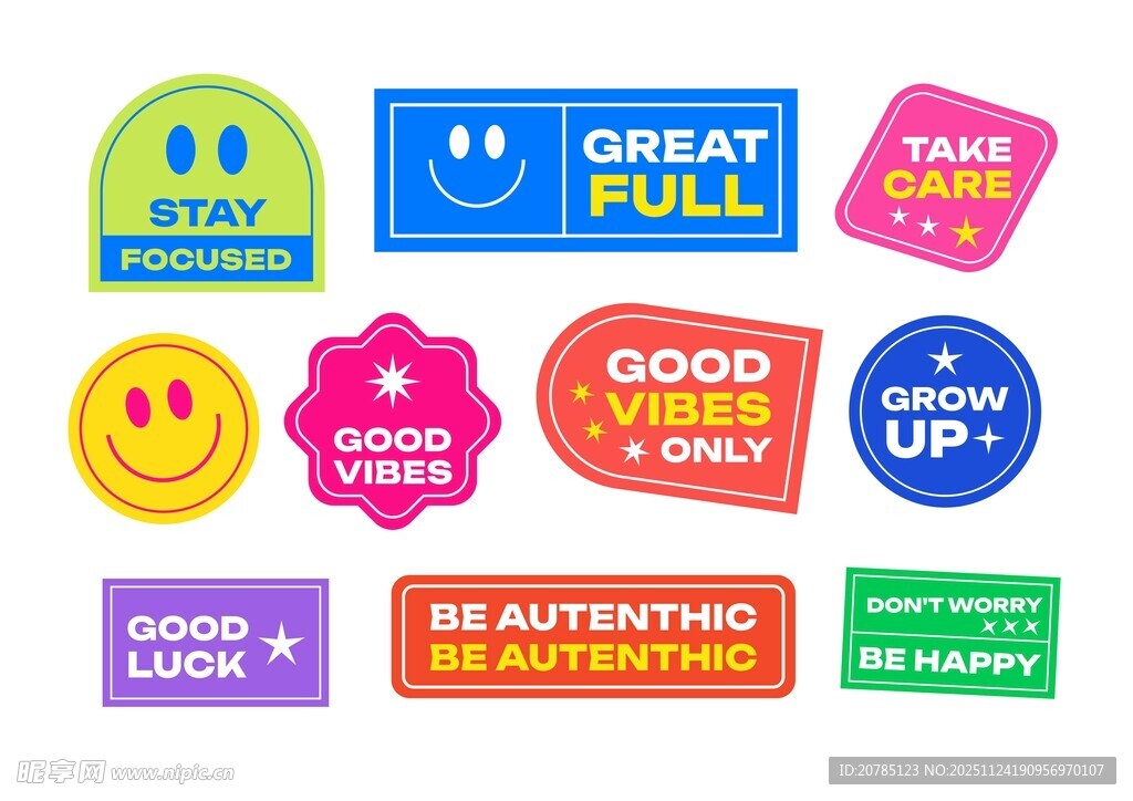 多彩创意标语牌装饰元素