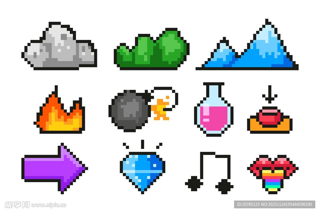 像素风格游戏元素集合