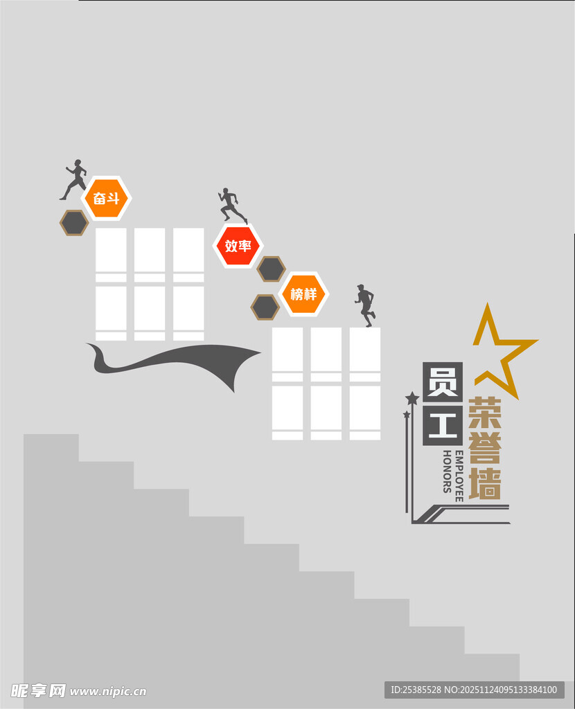 楼梯上的创意进度展示