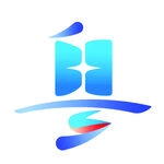 蓝色动感字母粤字标志