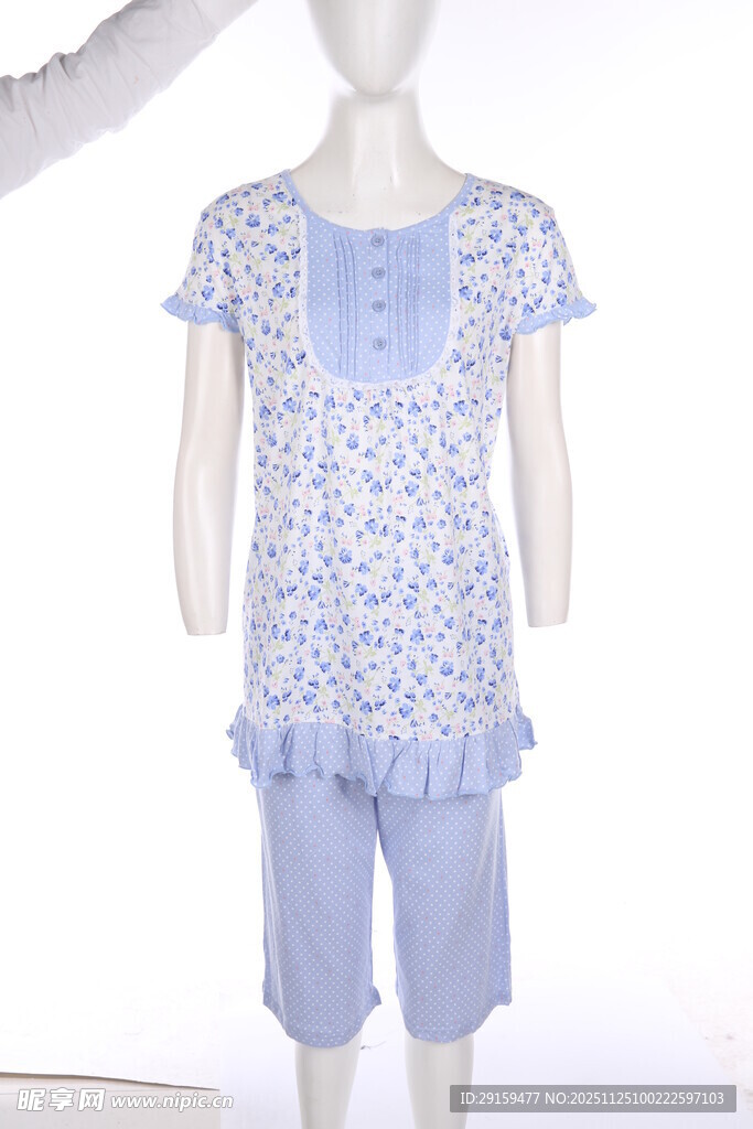 女士碎花短袖家居服套装