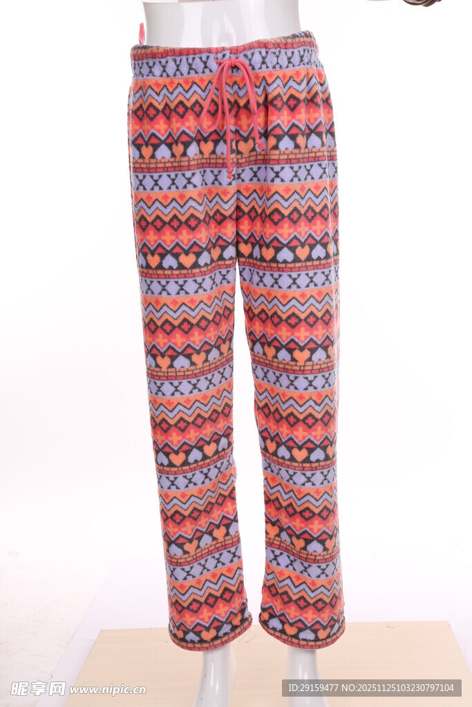 民族风彩色印花休闲长裤