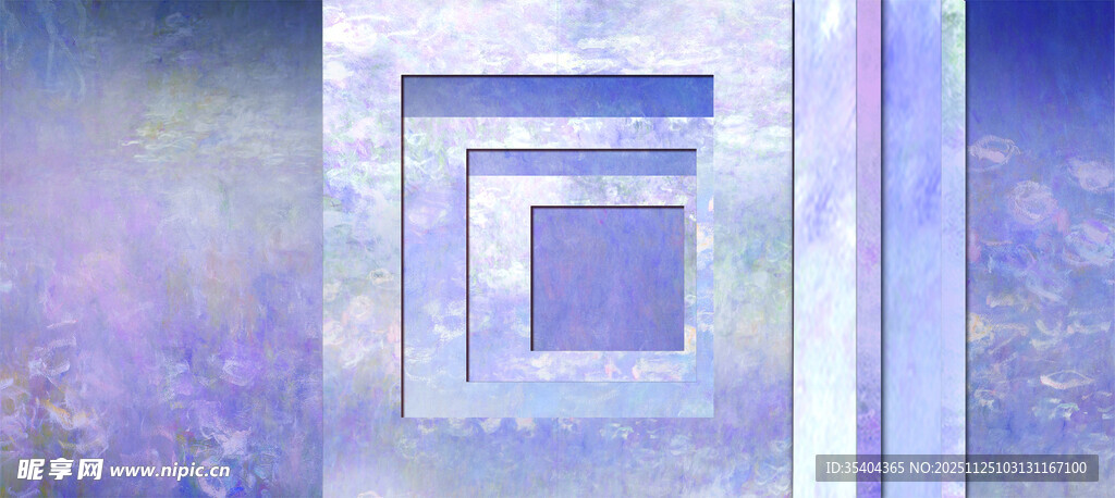 梦幻紫色几何空间画面