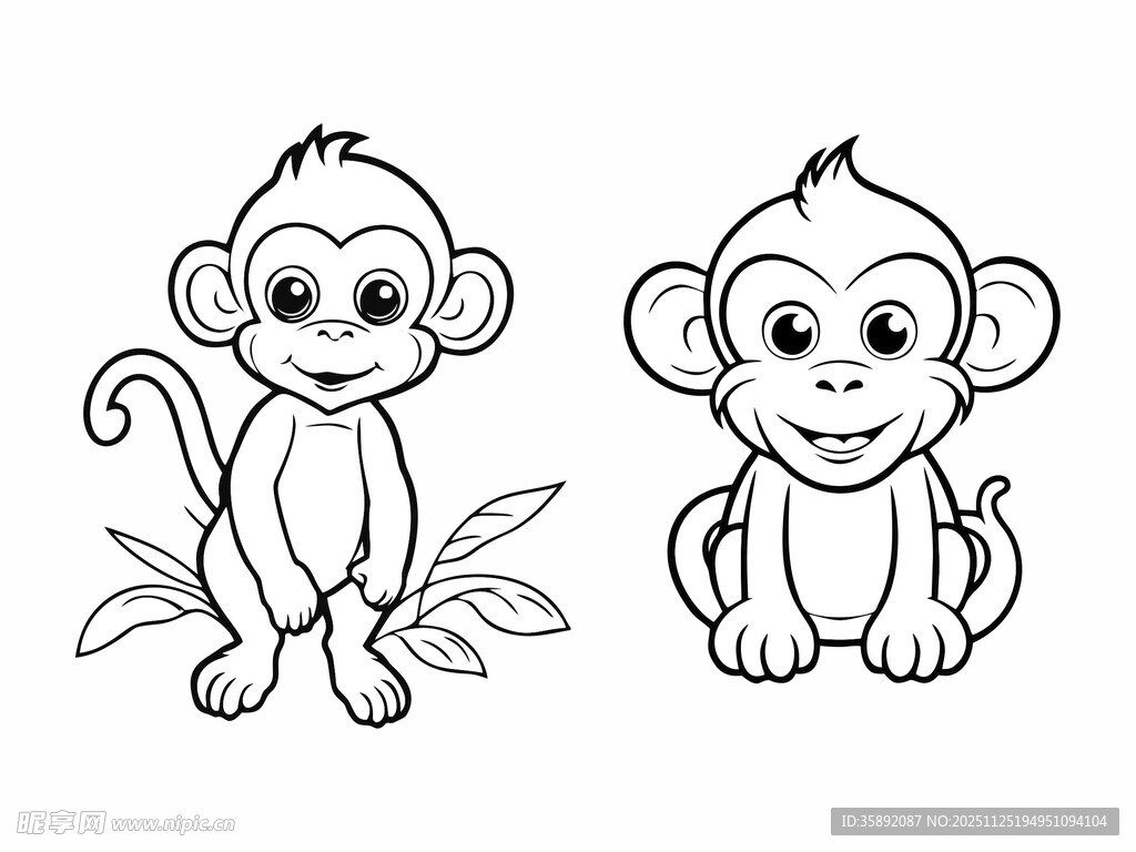 可爱小猴简笔画