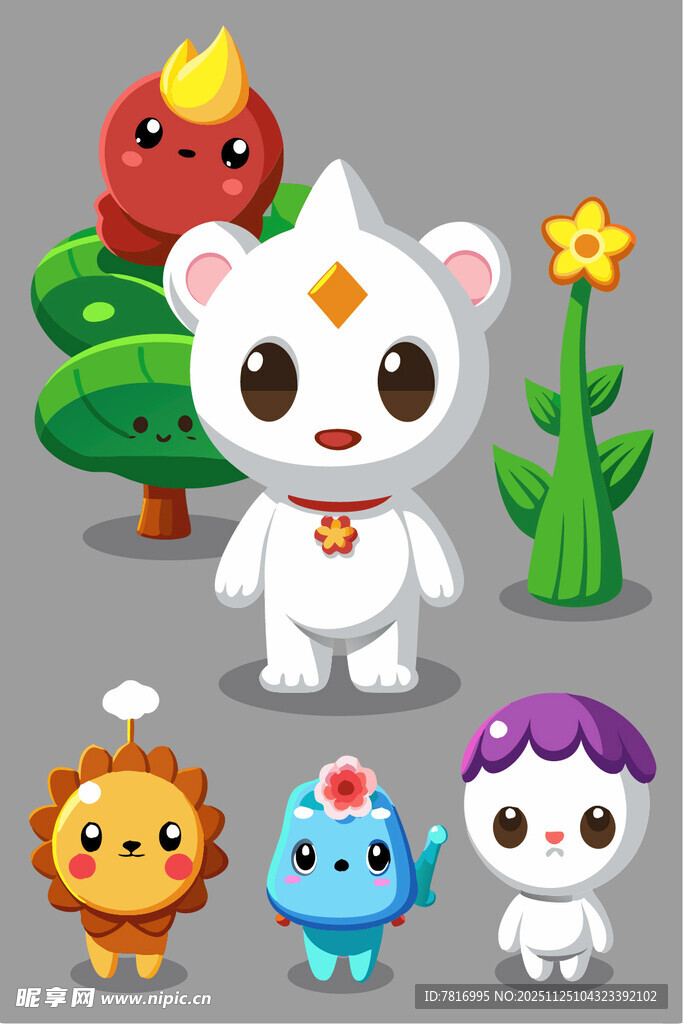 可爱卡通动物角色集合