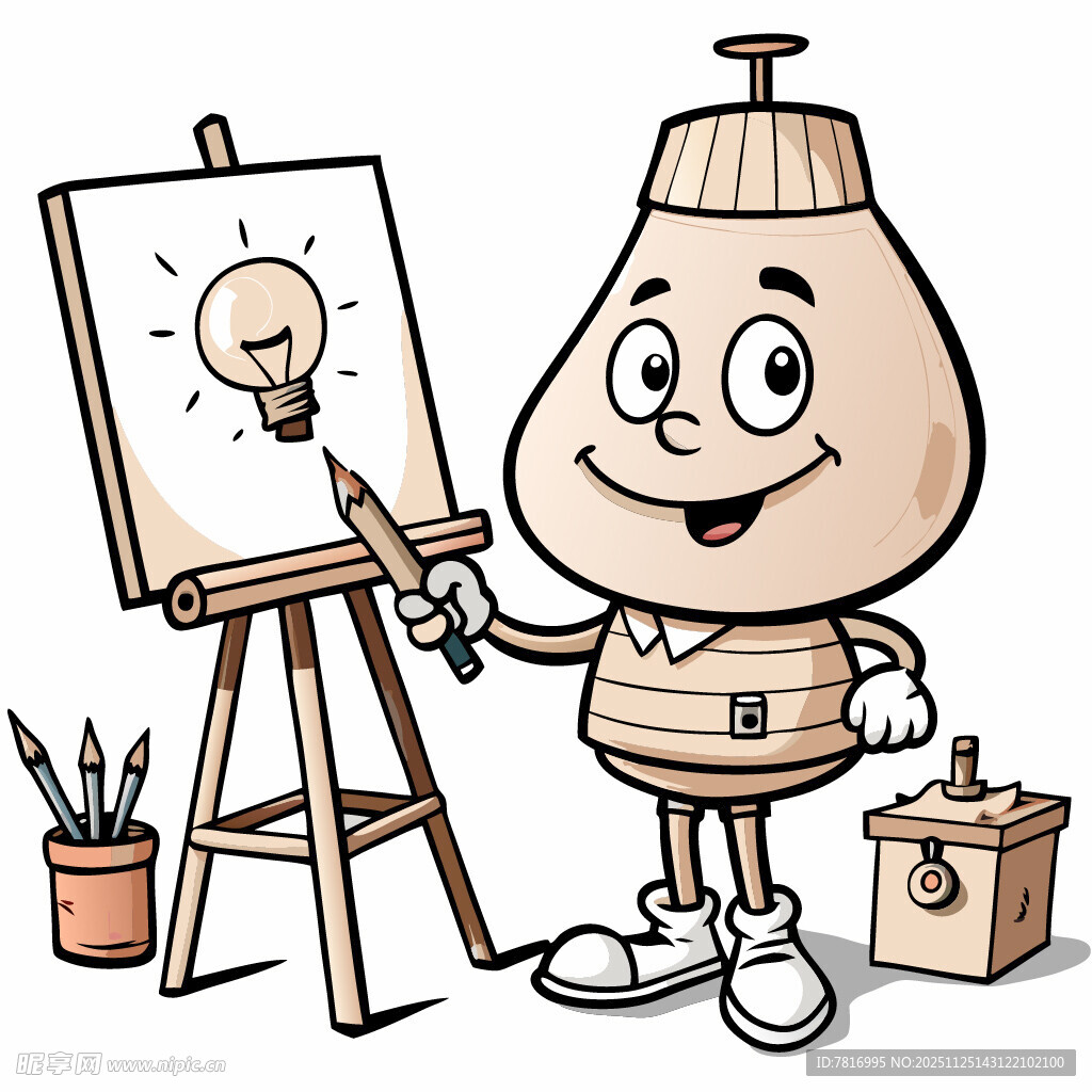 灯泡人作画