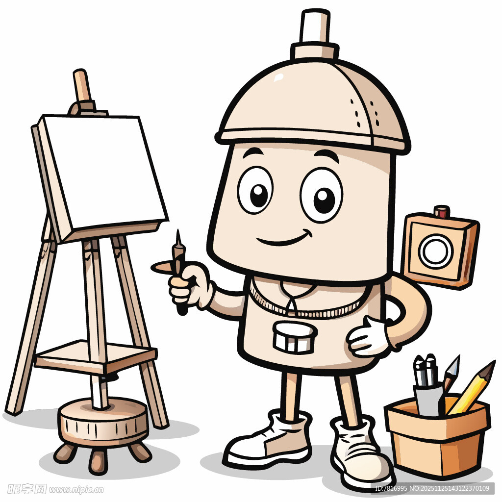 油漆桶画家创作场景