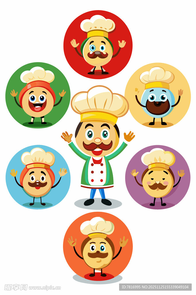 可爱厨师卡通形象集合