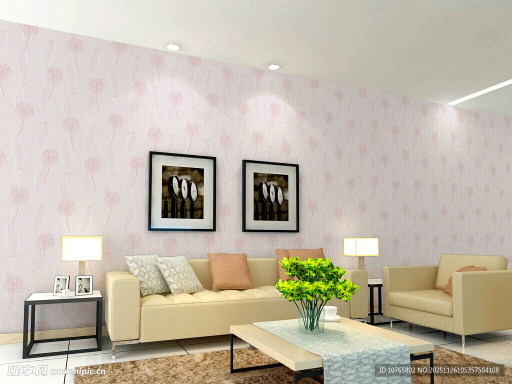 温馨简约风客厅室内场景