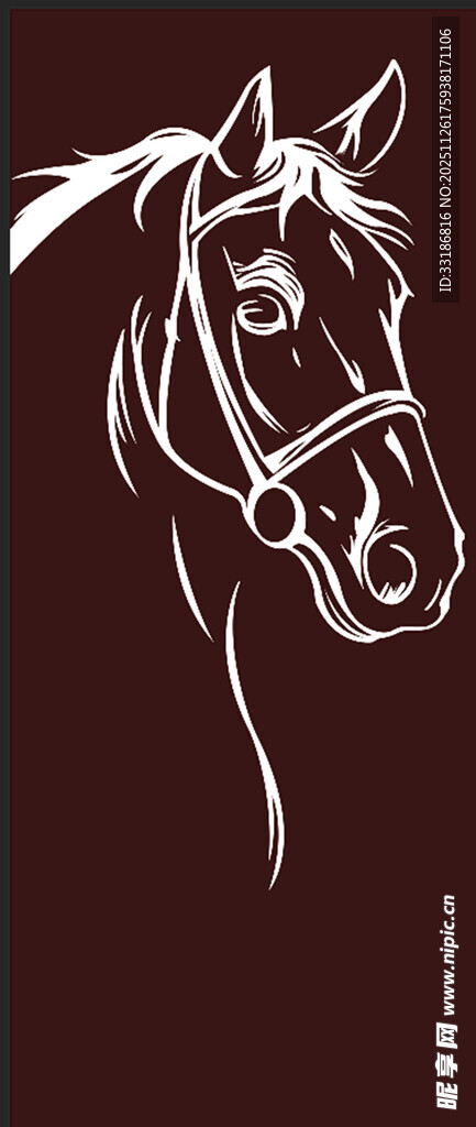 简约线条勾勒的马头轮廓