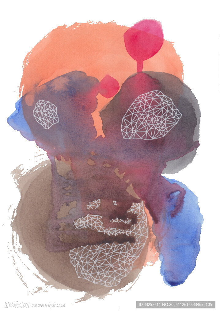 抽象水彩艺术图案