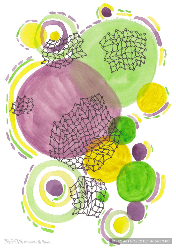 多彩抽象圆形图案设计