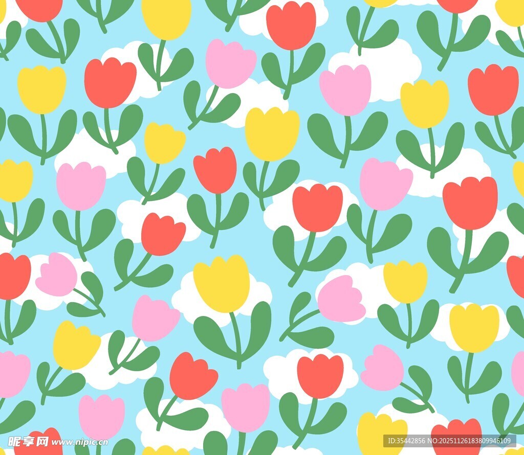 清新花卉图案背景