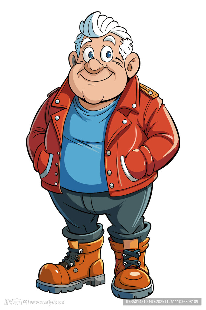 微笑的老年探险家形象