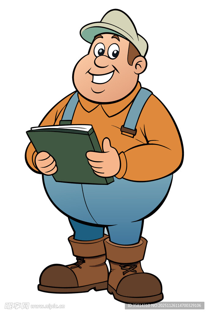 农民大叔手持平板笑开怀