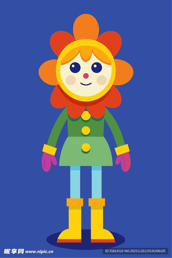 可爱花朵造型卡通人偶