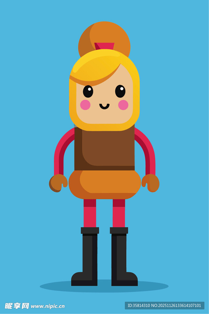 可爱卡通女孩冬季装扮