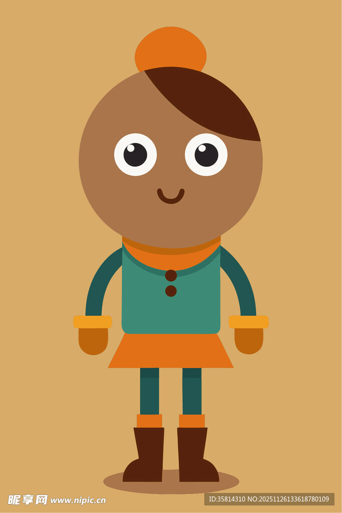 卡通风格小女孩形象