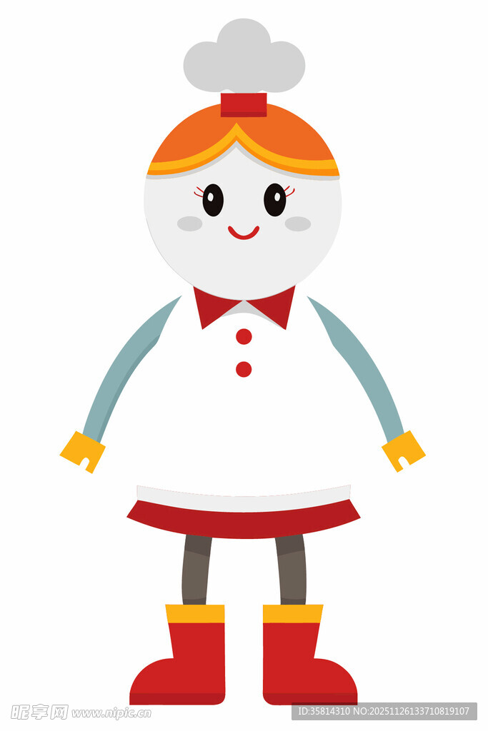 可爱厨师雪人形象