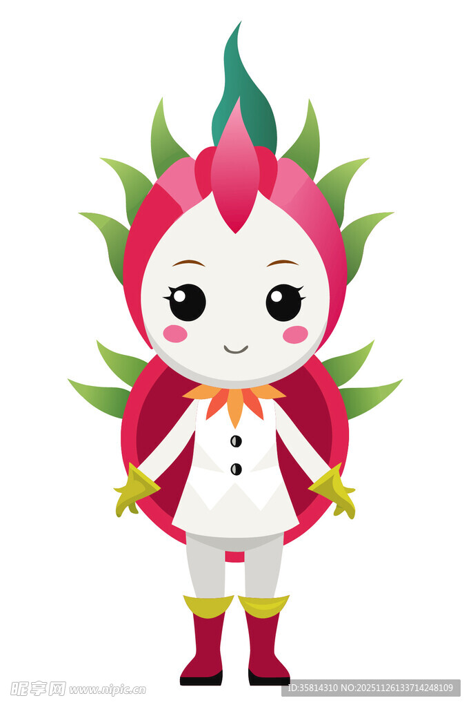 火龙果造型可爱卡通人物