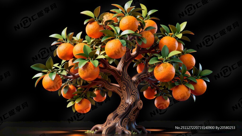 橙子树 国潮插画风格