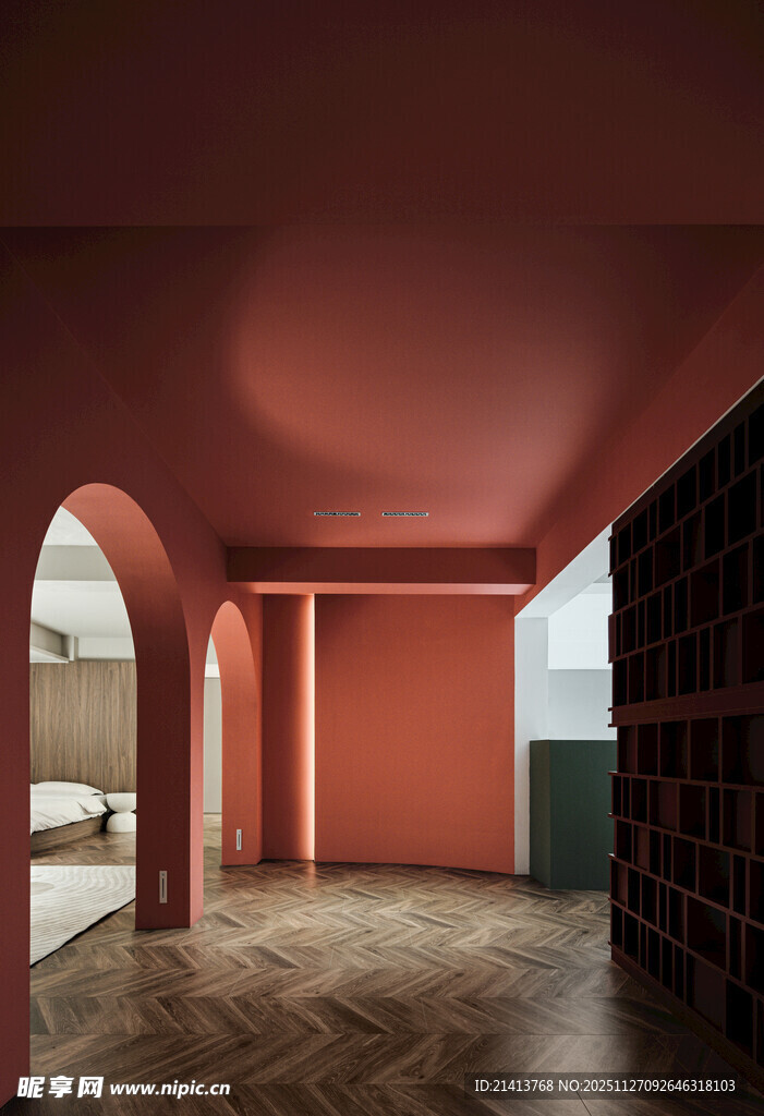 暖色调拱形室内空间设计